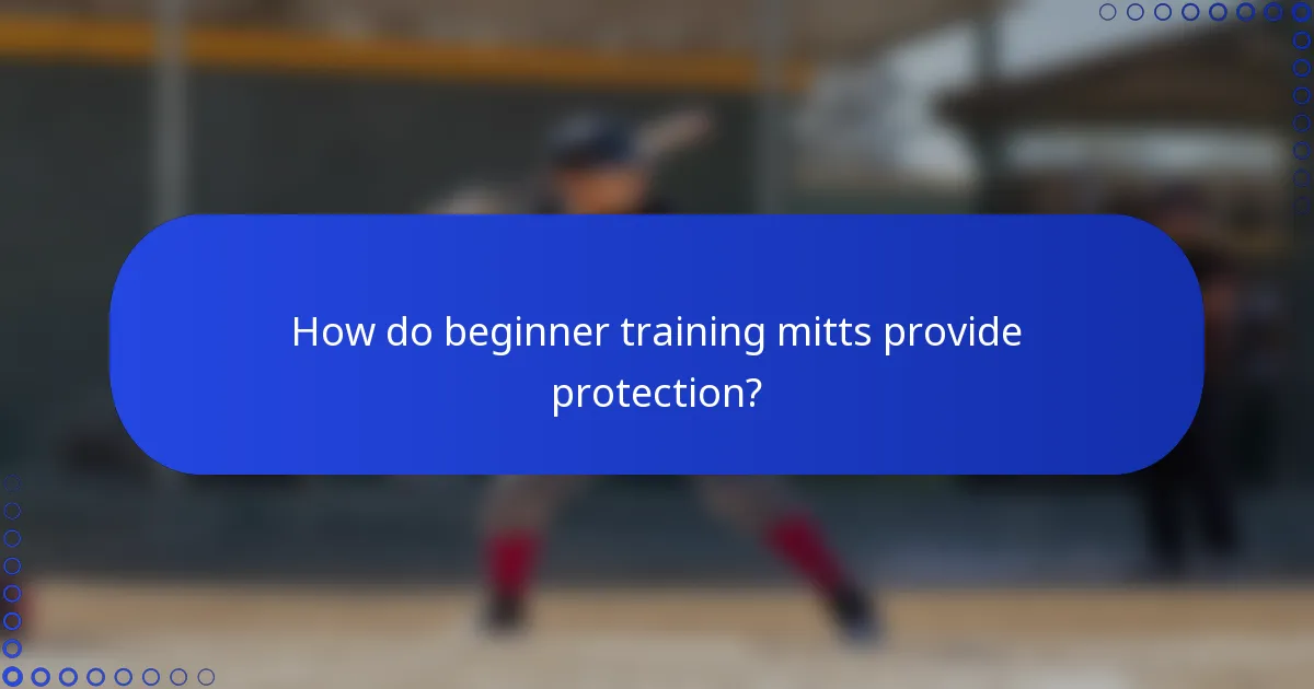 How do beginner training mitts provide protection?