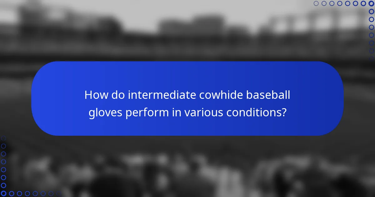 How do intermediate cowhide baseball gloves perform in various conditions?