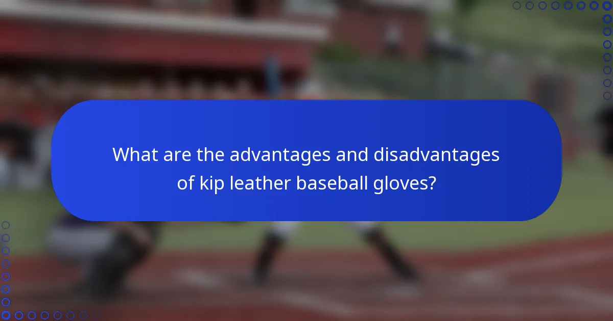 What are the advantages and disadvantages of kip leather baseball gloves?