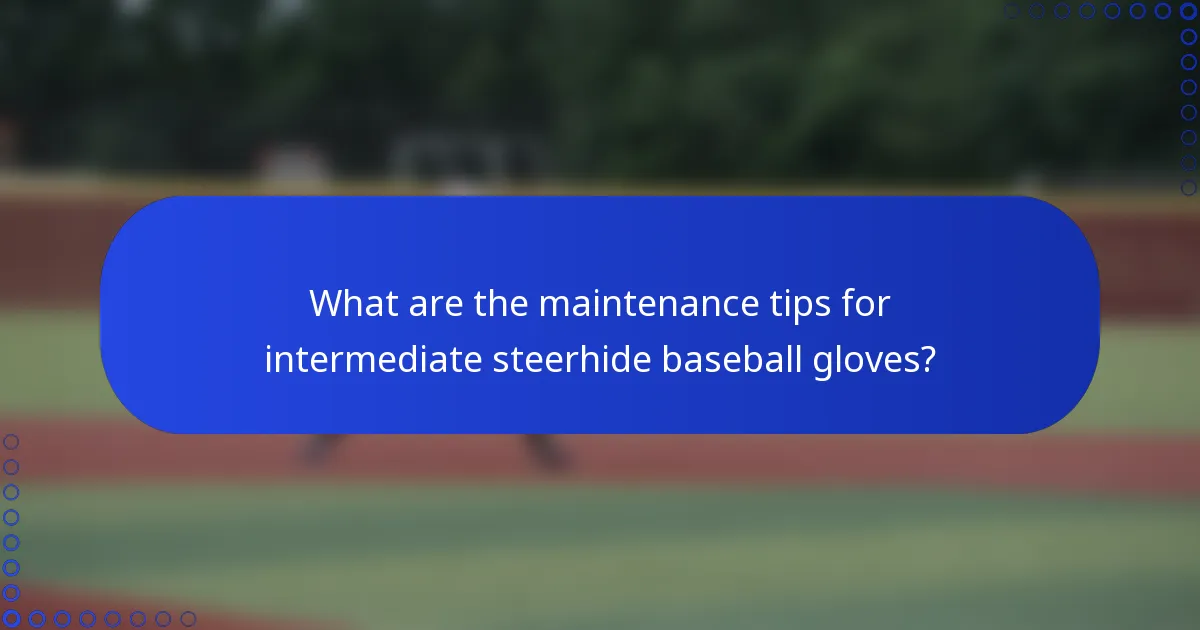 What are the maintenance tips for intermediate steerhide baseball gloves?