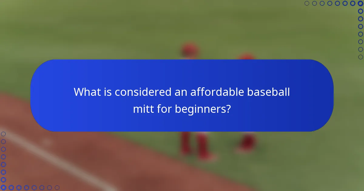 What is considered an affordable baseball mitt for beginners?