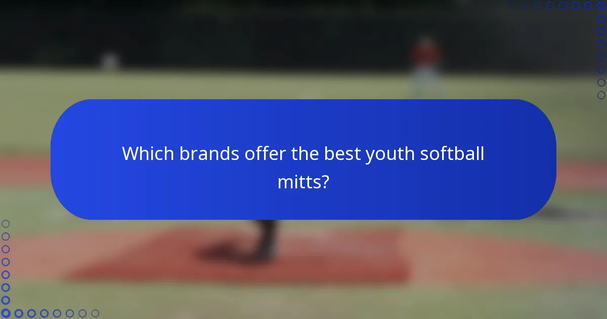 Which brands offer the best youth softball mitts?