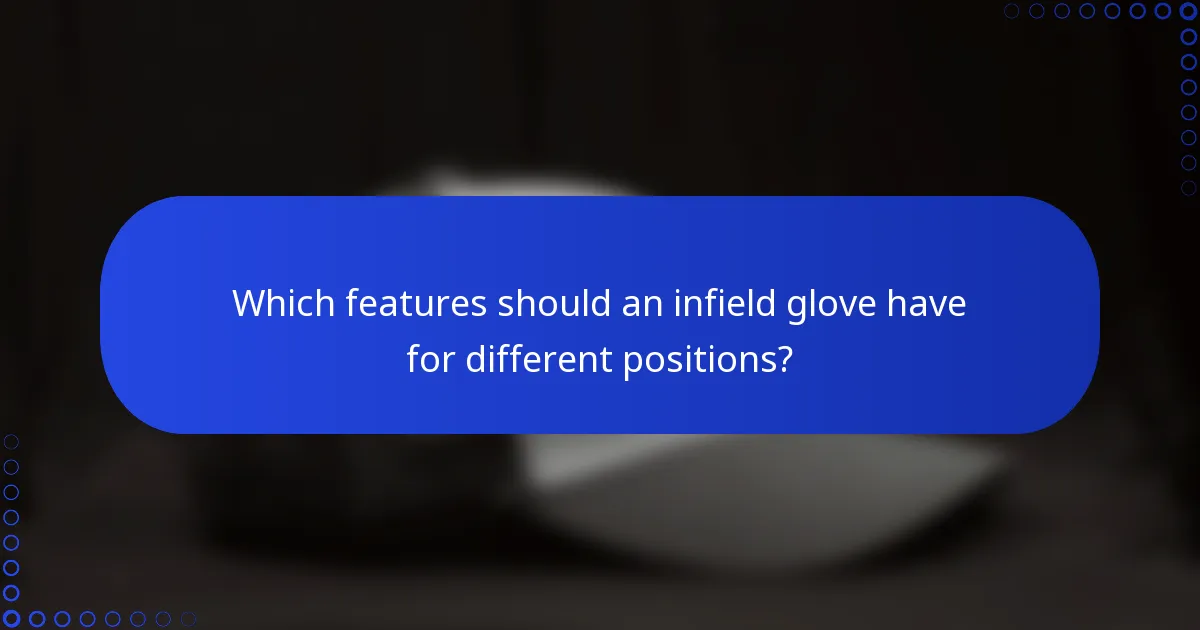 Which features should an infield glove have for different positions?